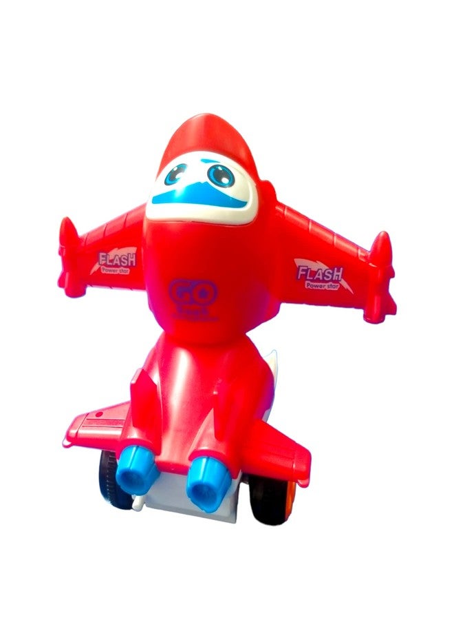 Caught Trendy Cute Character Pull and Push go Back Transforming into Battle Aeroplane Friction Fight Action Figure Toy Vehicle for Kids and Best Birthday Return Gift for Kids 3+ Age. - Image 5
